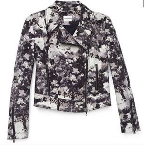 Club Monaco Davie floral cropped moto jacket